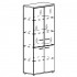 Шкаф для документов со стеклянными дверьми в алюминиевой рамке (задняя стенка ДСП), артикул 0004608