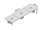 Составной стол для переговоров 490x140 см