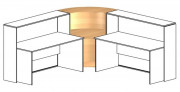 Угловой элемент промежуточный для столов глубиной 75см
