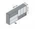 Монолитный шкаф с 3 дверцами и 2 ящиками, высота 127 см, артикул 0010280